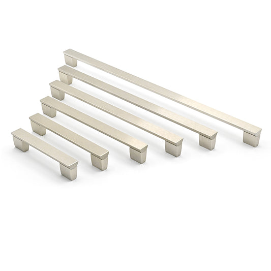 Set of metallic cabinet handles