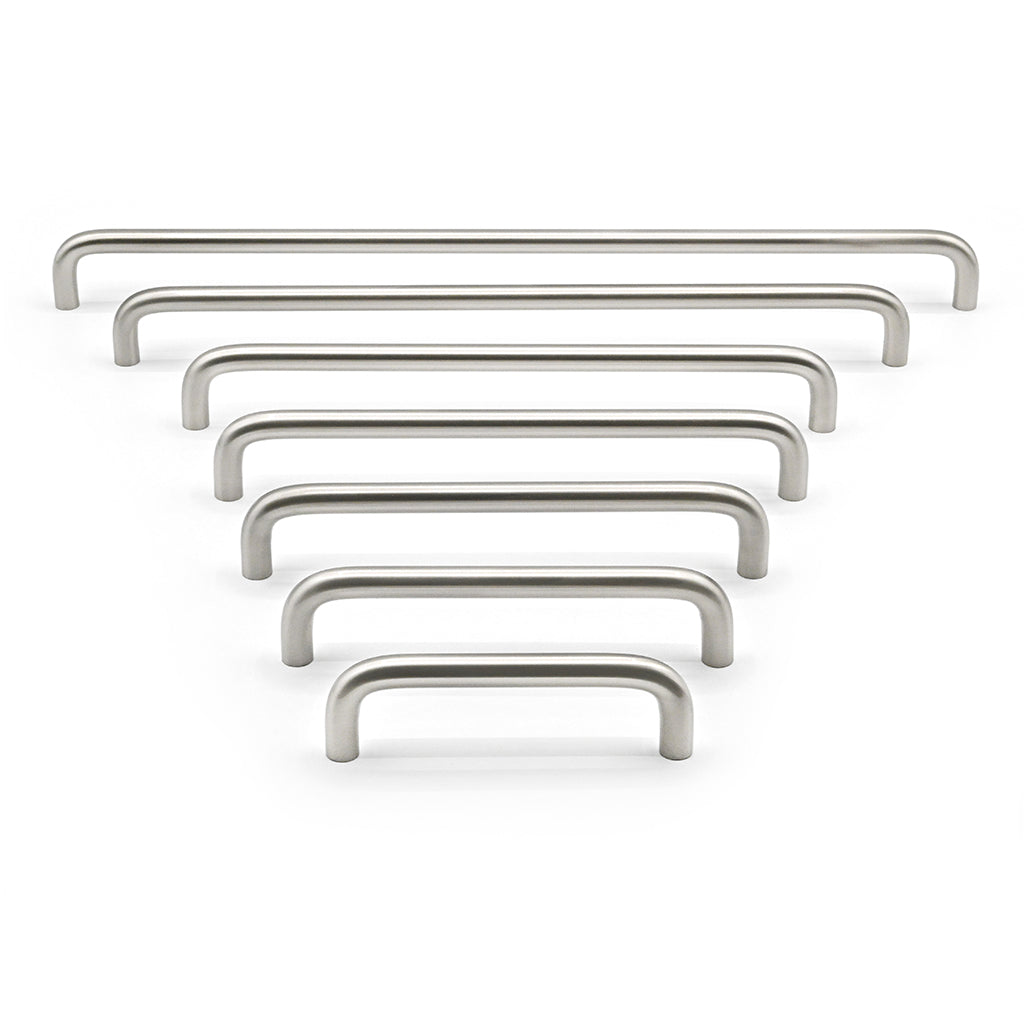 Set of metallic cabinet handles