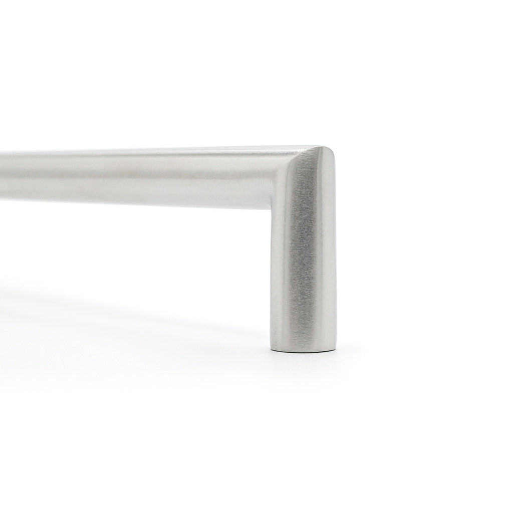 Metallic handle on a white background
