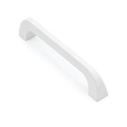 White cabinet handle on a white background