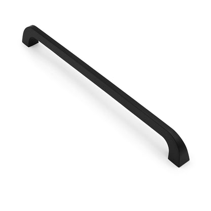 Black cabinet handle on a white background