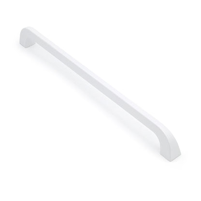 White cabinet handle on a white background