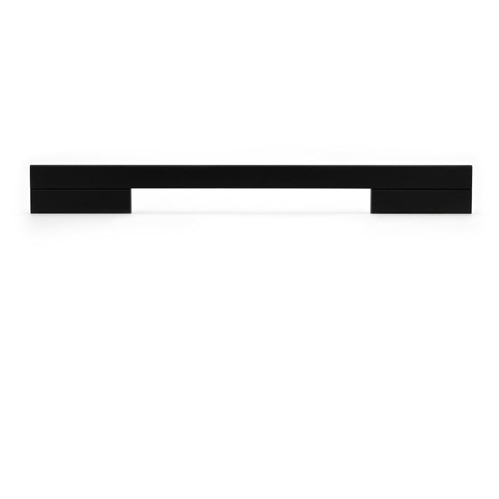 Black rectangular object on a white background