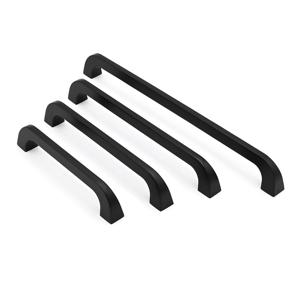 Set of black cabinet handles