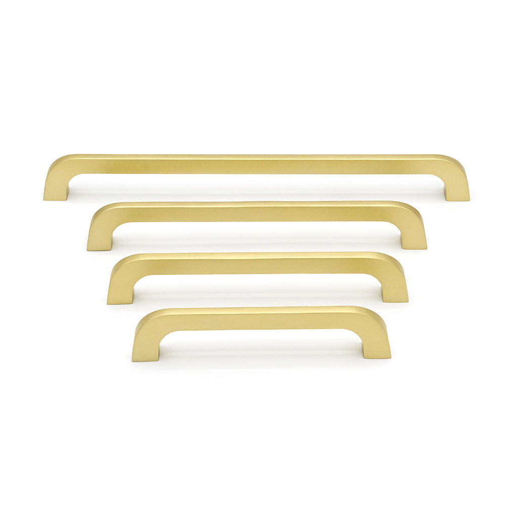 Set of four gold cabinet handles