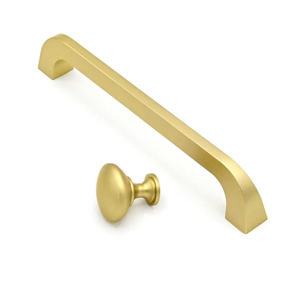 Gold cabinet handle and knob