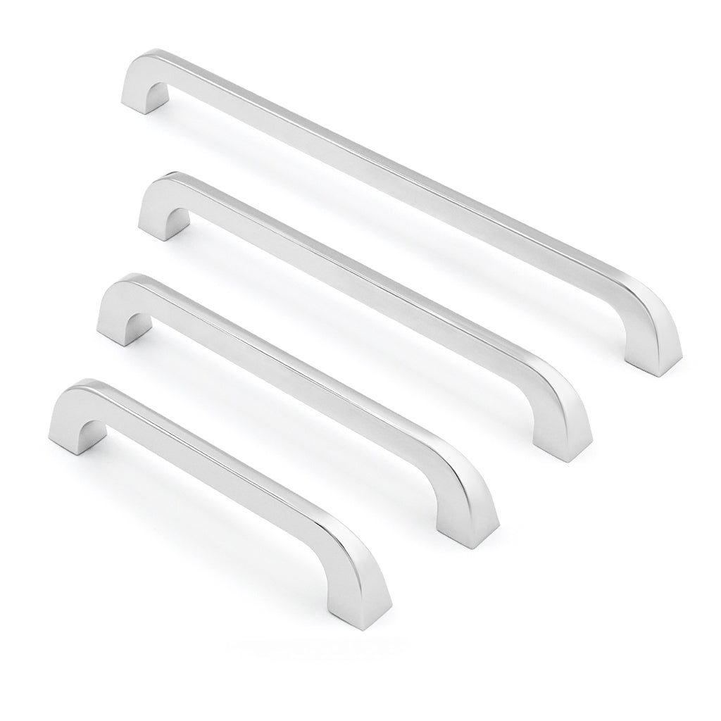 Set of four chrome cabinet handles 