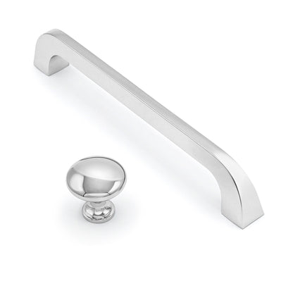Chrome cabinet handle and knob