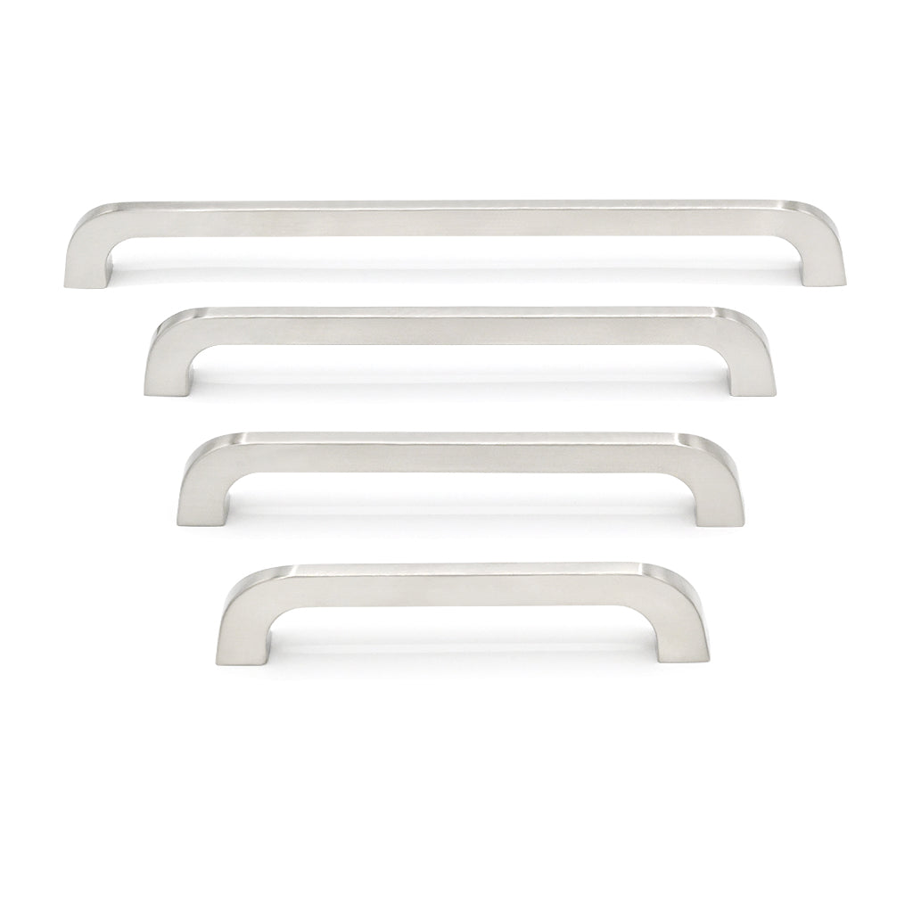 Set of five metallic cabinet handles 