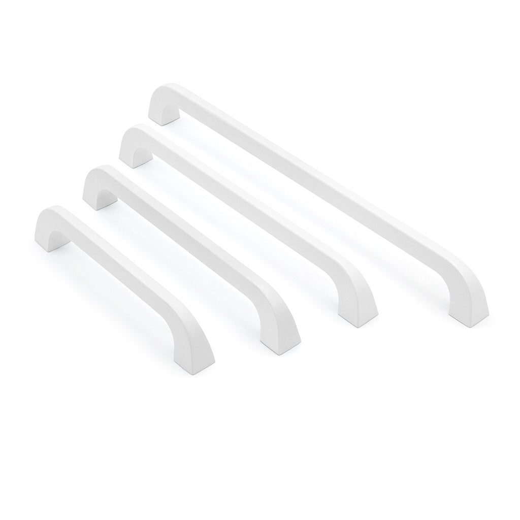 Set of white cabinet handles