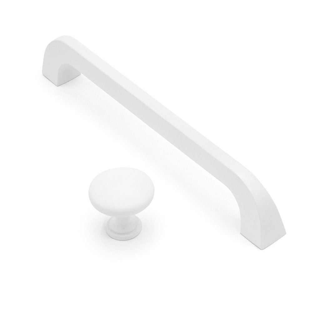 White cabinet handle and knob 