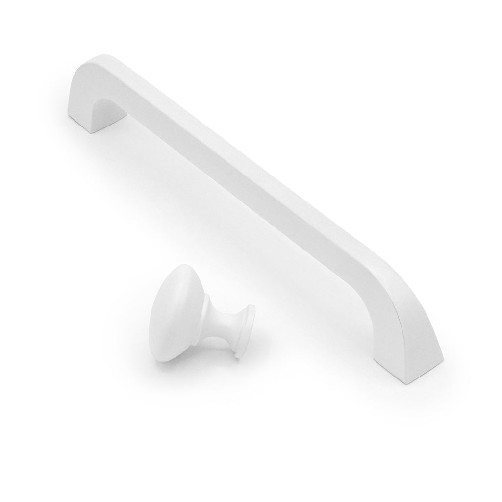 White cabinet handle