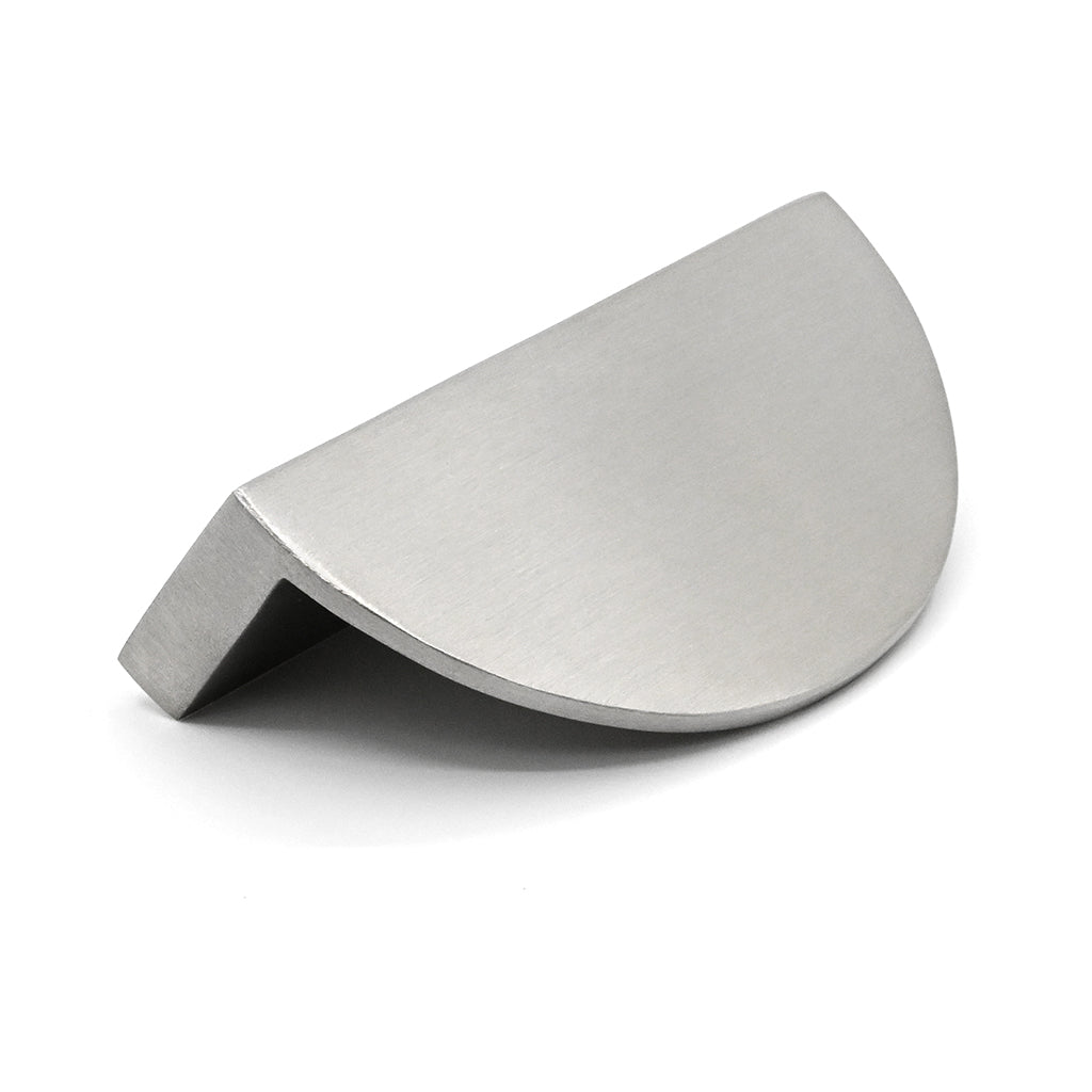 Metallic half-circle object on a white background