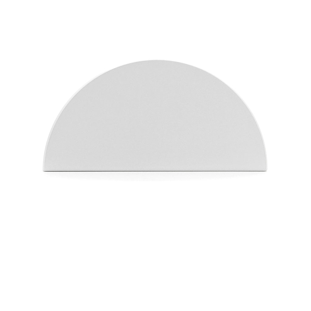 White half-circle wall light on a white background