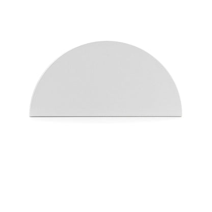 White half-circle wall light on a white background