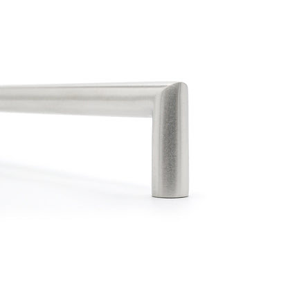 Metallic handle on a white background
